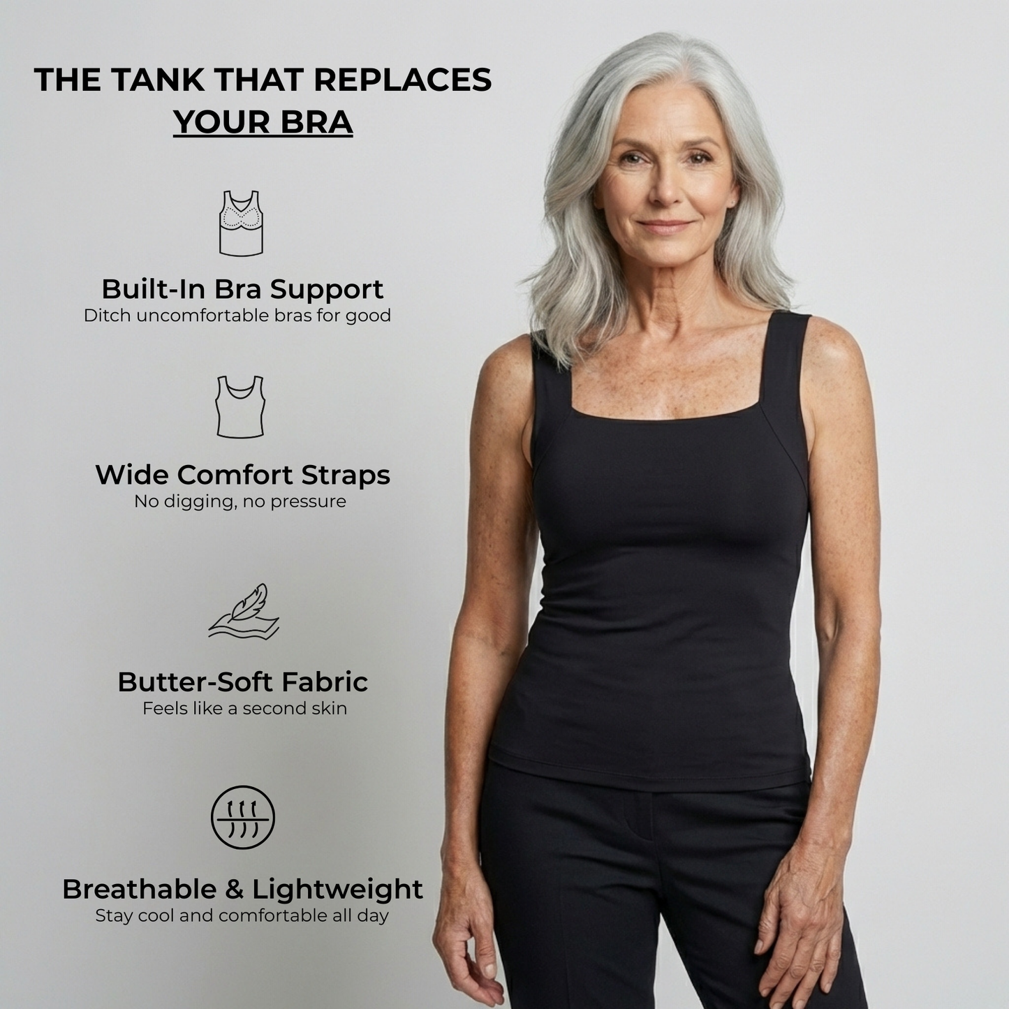 OMYRA Built-In Bra Comfort Tank